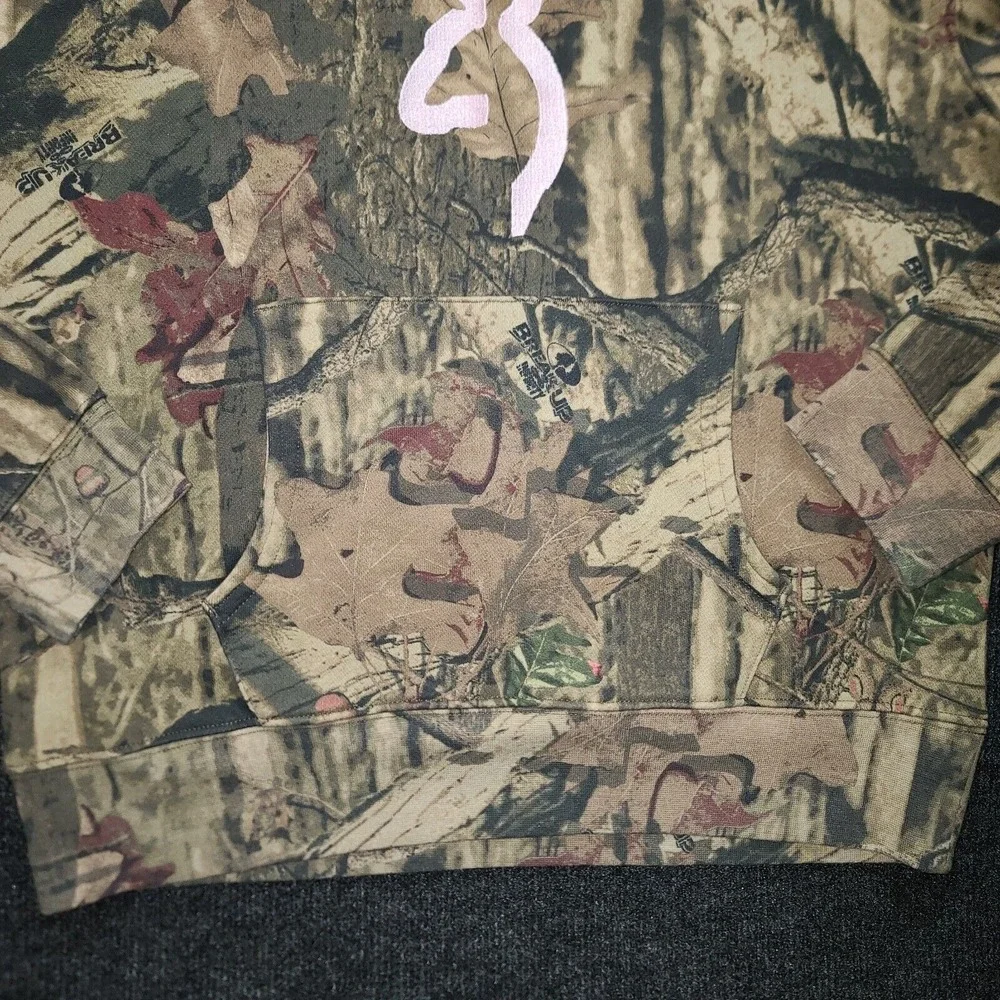 Browning For Her Camo Hoodie‎ Pink Buckmark Logo Women's Medium Hunting - Picture 3 of 14